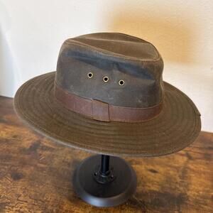 Red Head Tin Cloth Packer Hat – Otter Green – Waxed Cotton – Size Medium – EUC